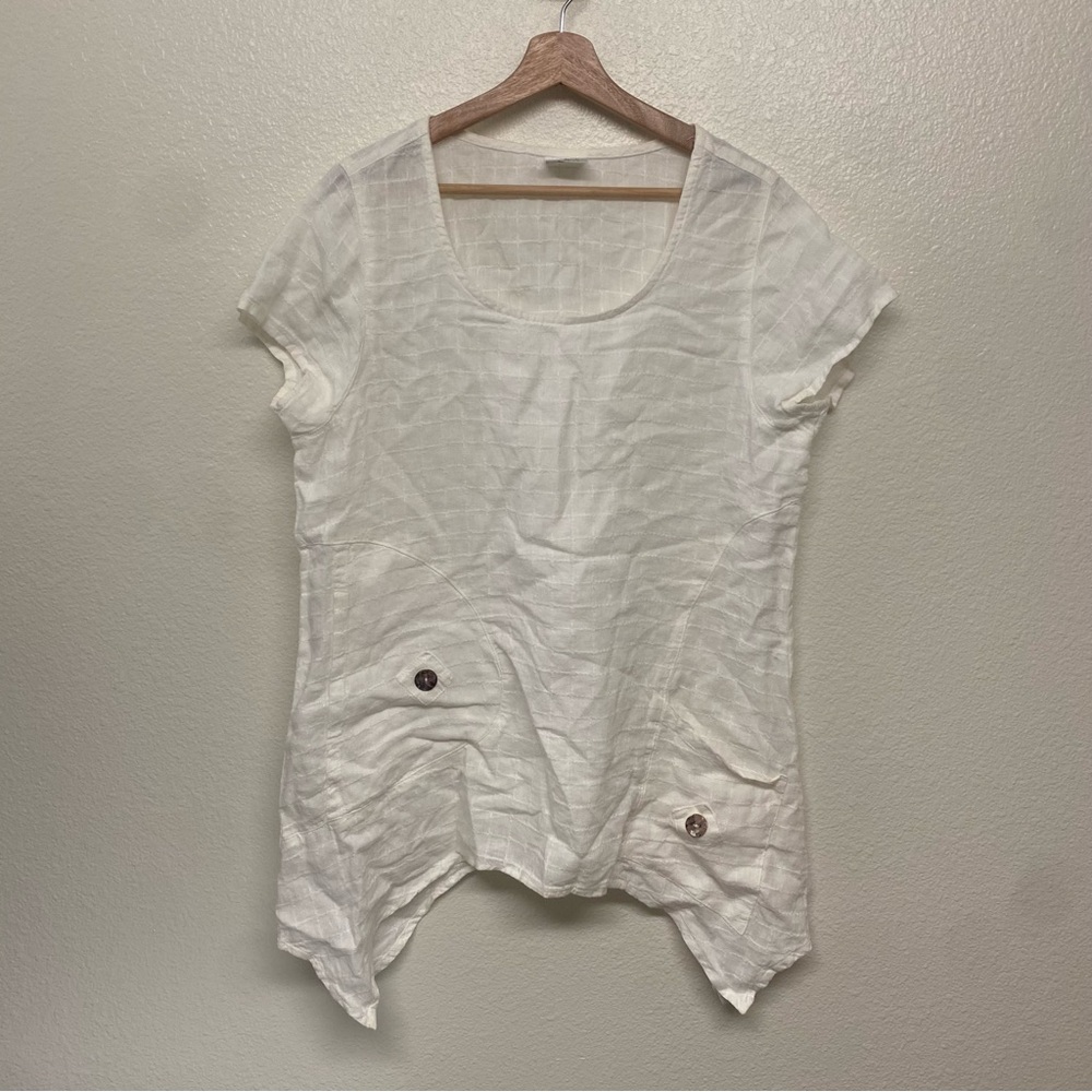 Click By Color Me Cotton 100% Linen White Tunic Size Large